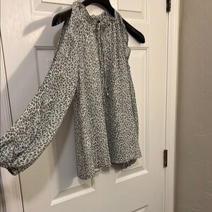 1. State Ruffled Long Sleeve Blouse in White and Black